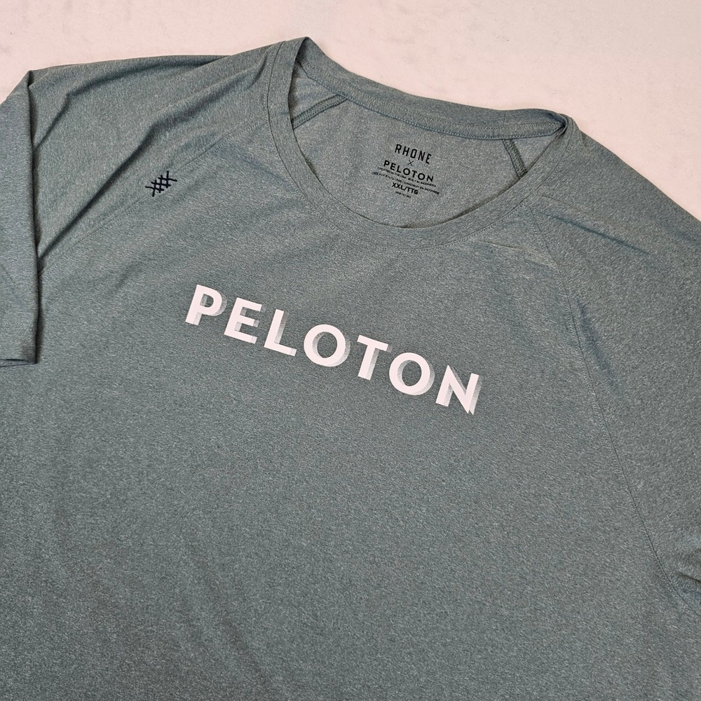 Rhone x Peloton Mens Reign Short Sleeve Training T-Shirt XXL Green Heather
